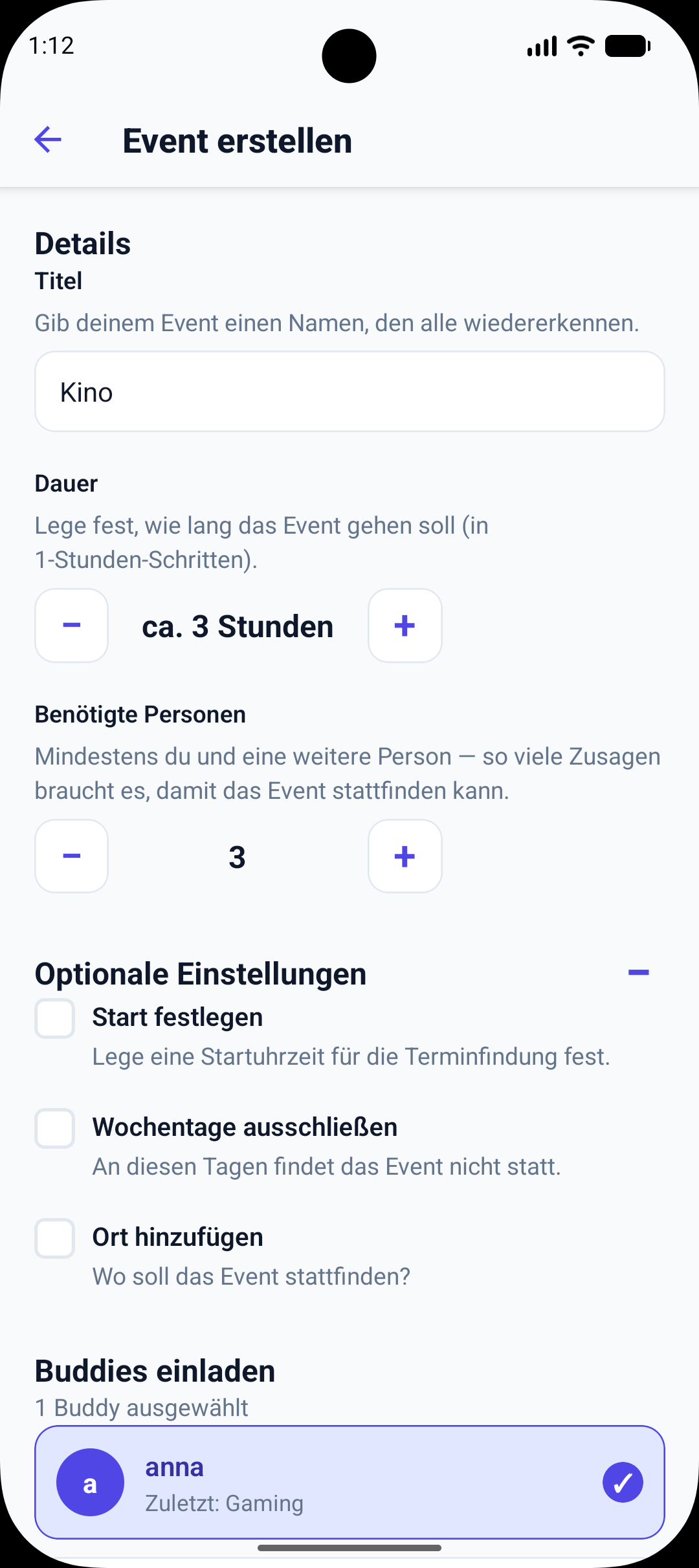 Event-Erstellung